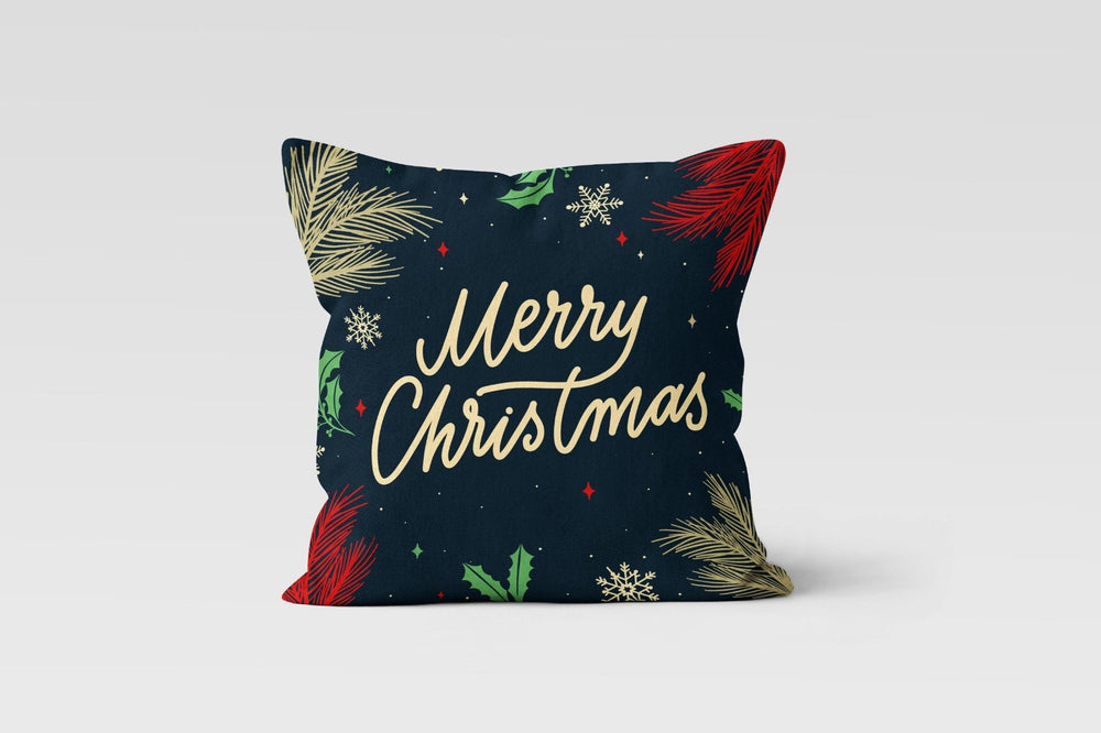 Christmas Pillow Cover|Black White Christmas Decor|Decorative Best Wishes Cushion|Snowflake Xmas Throw Pillow|Merry Xmas Outdoor Pillow Top