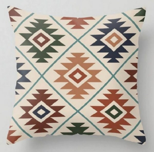 Pillow Cover 12x12|Aztec Collection|Pillow For Bedroom|Santa Fe Pillow|Outdoor Pillow Sham|Rug Pillow Covers|Pillow Cover 22x22|Boho Pillow