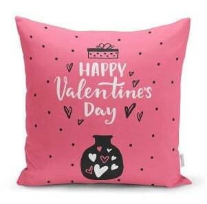 Set of 4 Valentine's Day Pillow Covers|Love is in The Air Home Decor|Heart Print Cushion Case|Anniversary Love You Throw Pillow for Fiance
