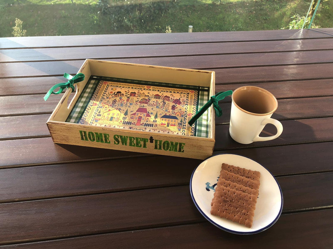 Hand Painted Wooden Tray|Wooden Decor|Custom Table Decor|Acrylic Paint|Serving Tray|Home Decor|Gift for Women|Wooden Art|Housewarming Gift