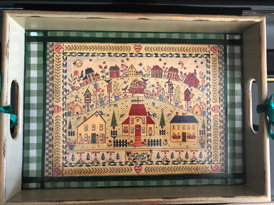 Hand Painted Wooden Tray|Wooden Decor|Custom Table Decor|Acrylic Paint|Serving Tray|Home Decor|Gift for Women|Wooden Art|Housewarming Gift