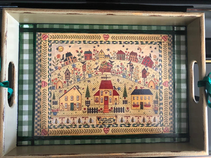 Hand Painted Wooden Tray|Wooden Decor|Custom Table Decor|Acrylic Paint|Serving Tray|Home Decor|Gift for Women|Wooden Art|Housewarming Gift