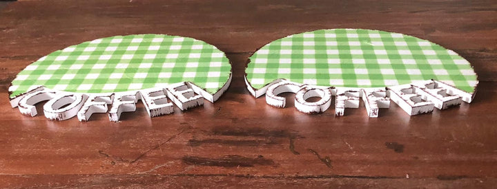 Wooden Coffee Serving Tray Set of 2|Coffee Break Coaster|Coffee Presentation Board|Coffee Time Tea Plate|Natural Wood Housewarming Gift