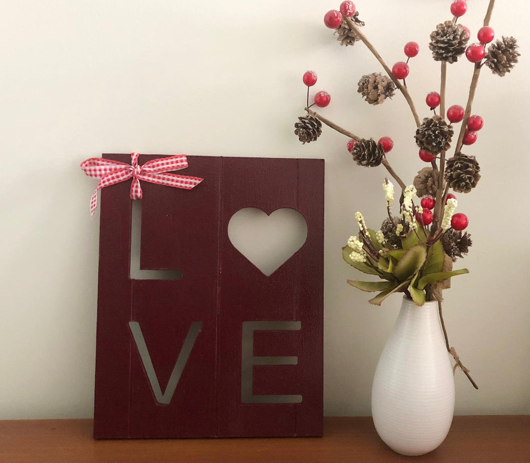 Hand Painted Love Decor|Heart Shaped Decorative Board|Valentine's Day Decor|Custom Table Decor|Original Home Decor|Housewarming Gift For Her
