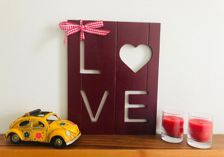 Hand Painted Love Decor|Heart Shaped Decorative Board|Valentine's Day Decor|Custom Table Decor|Original Home Decor|Housewarming Gift For Her