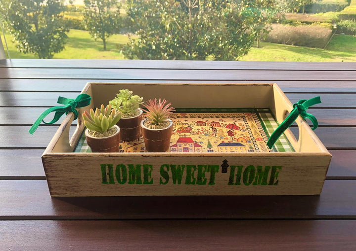 Hand Painted Wooden Tray|Wooden Decor|Custom Table Decor|Acrylic Paint|Serving Tray|Home Decor|Gift for Women|Wooden Art|Housewarming Gift