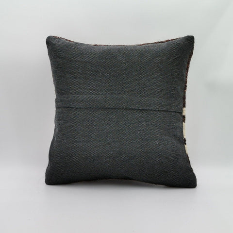 Vintage Kilim Pillow Cover|Turkish Kilim Pillowcase|Antique Anatolian Throw Pillow|Striped Rug Decor|Farmhouse Handwoven Rug Cushion 16x16