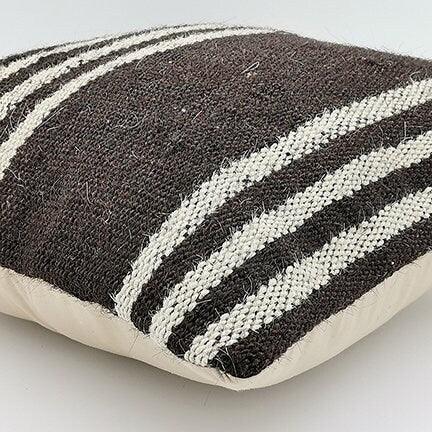 Vintage Kilim Pillow Cover|Turkish Kelim Cushion Case with Stripes|Ethnic Anatolian Throw Pillow Top|Farmhouse Handwoven Rug Cushion 16x16