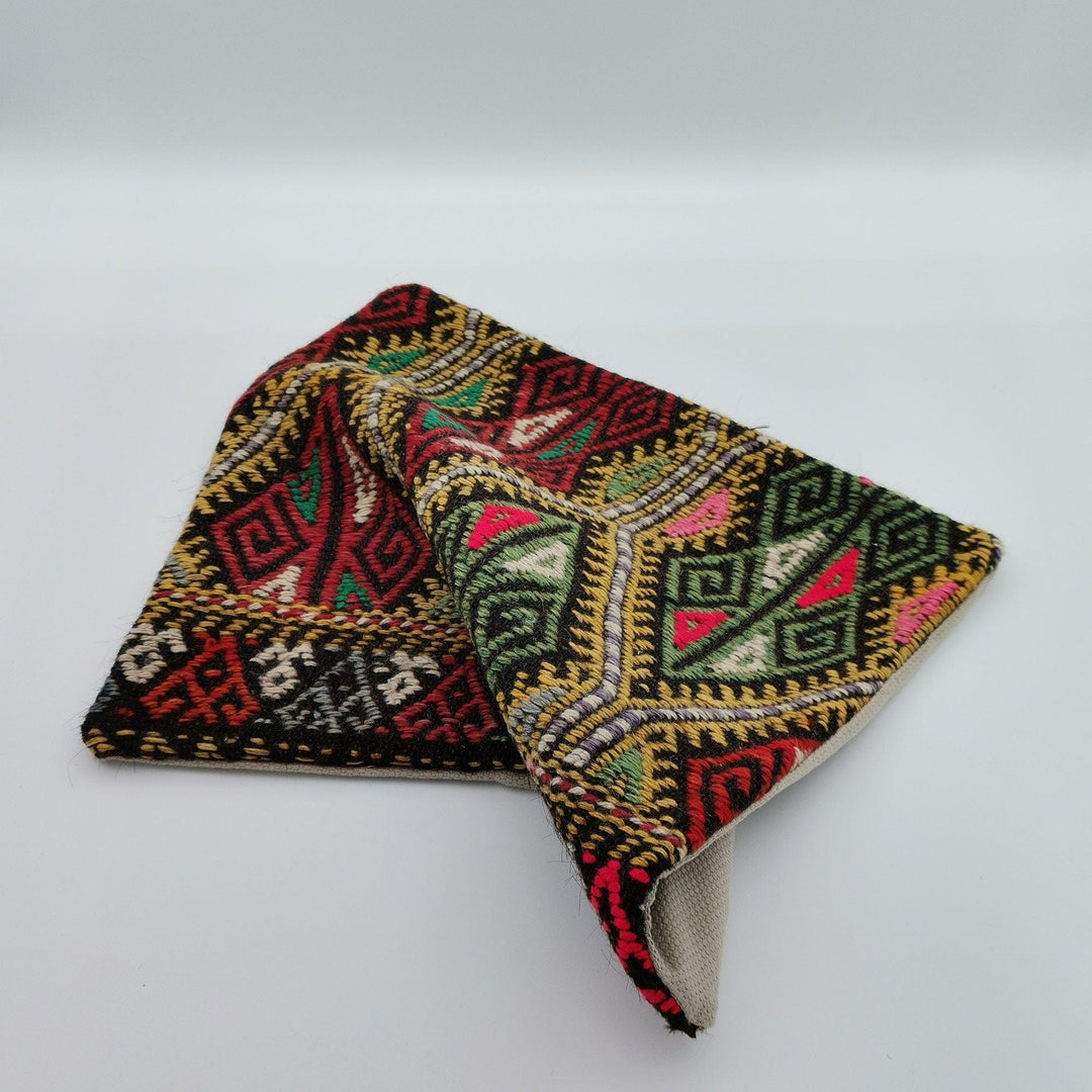 Vintage Kilim Pillow Cover|Turkish Kelim Pillow Top|Ottoman Rug Throw Pillowcase|Diamond Pattern Decor|Handwoven Rug Cushion Cover 16x16