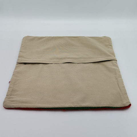 Vintage Kilim Pillow Cover|Turkish Kelim Home Decor|Eclectic Anatolian Throw Pillow Top|Boho Bedding Decor|Handwoven Striped Rug Case 16x16
