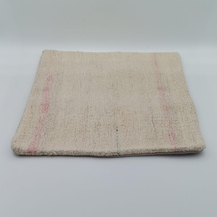 Vintage Hemp Pillow Cover|Turkish Kilim Cushion Case|Antique Square Hemp Throw Pillow Top|Boho Bedding Decor|Handwoven Rug Cushion 16x16