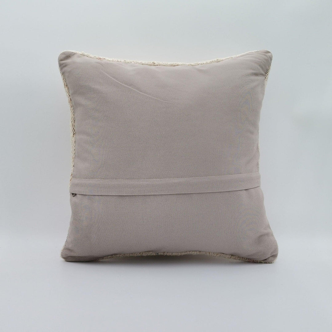 Vintage Hemp Pillow Cover|Turkish Kilim Cushion Case|Antique Square Hemp Throw Pillow Top|Boho Bedding Decor|Handwoven Rug Cushion 16x16