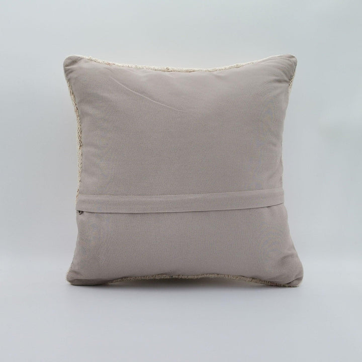 Vintage Hemp Pillow Cover|Turkish Kilim Cushion Case|Antique Square Hemp Throw Pillow Top|Boho Bedding Decor|Handwoven Rug Cushion 16x16