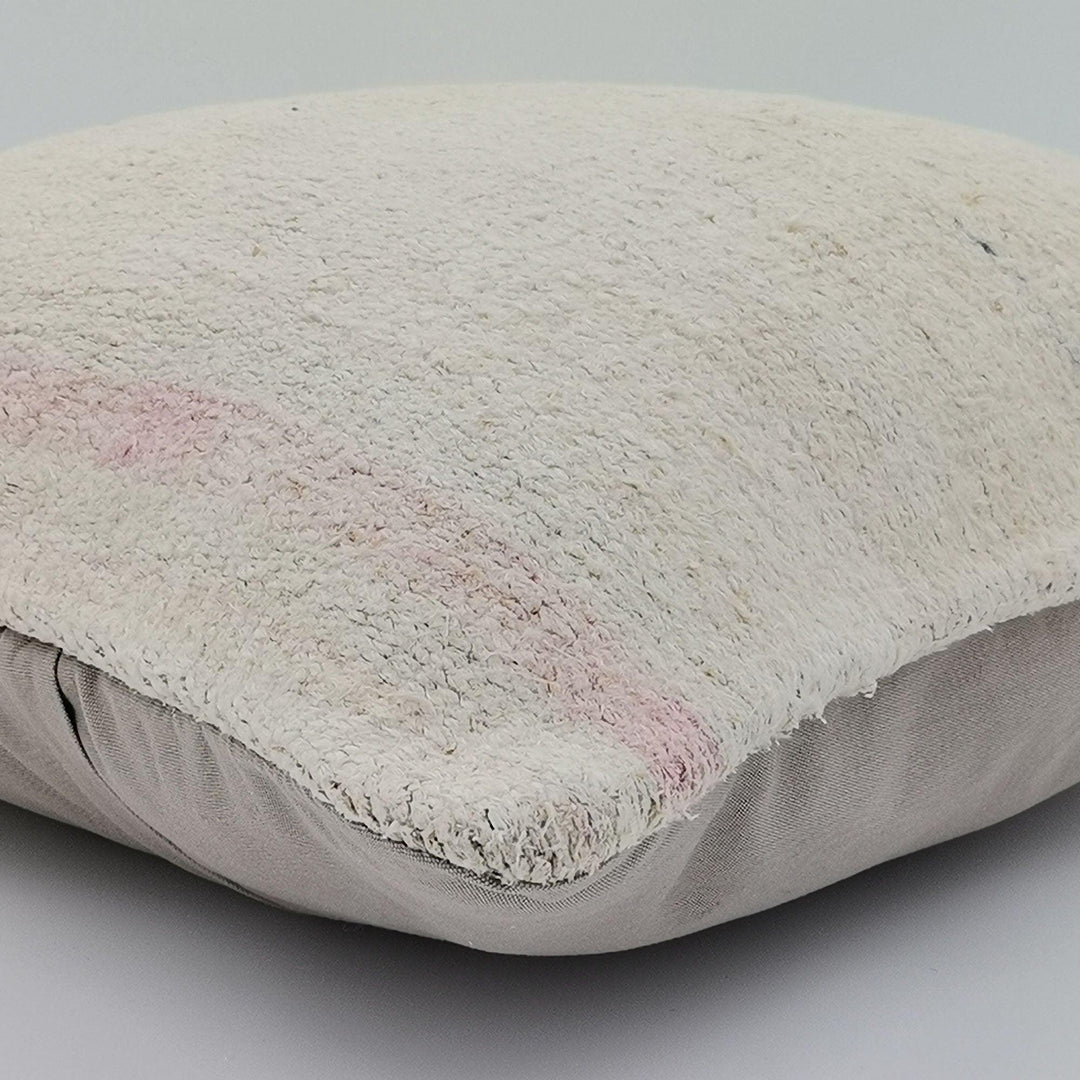 Vintage Hemp Pillow Cover|Turkish Kilim Cushion Case|Antique Square Hemp Throw Pillow Top|Boho Bedding Decor|Handwoven Rug Cushion 16x16