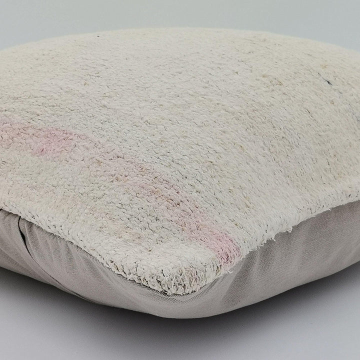 Vintage Hemp Pillow Cover|Turkish Kilim Cushion Case|Antique Square Hemp Throw Pillow Top|Boho Bedding Decor|Handwoven Rug Cushion 16x16