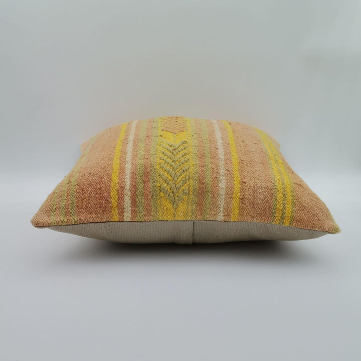 Turkish Kilim Pillow Cover|Soft Kelim Cushion Case|Vintage Throw Pillow Top|Handwoven Cushion Cover|Rug Design Ethnic Home Decor  16x16