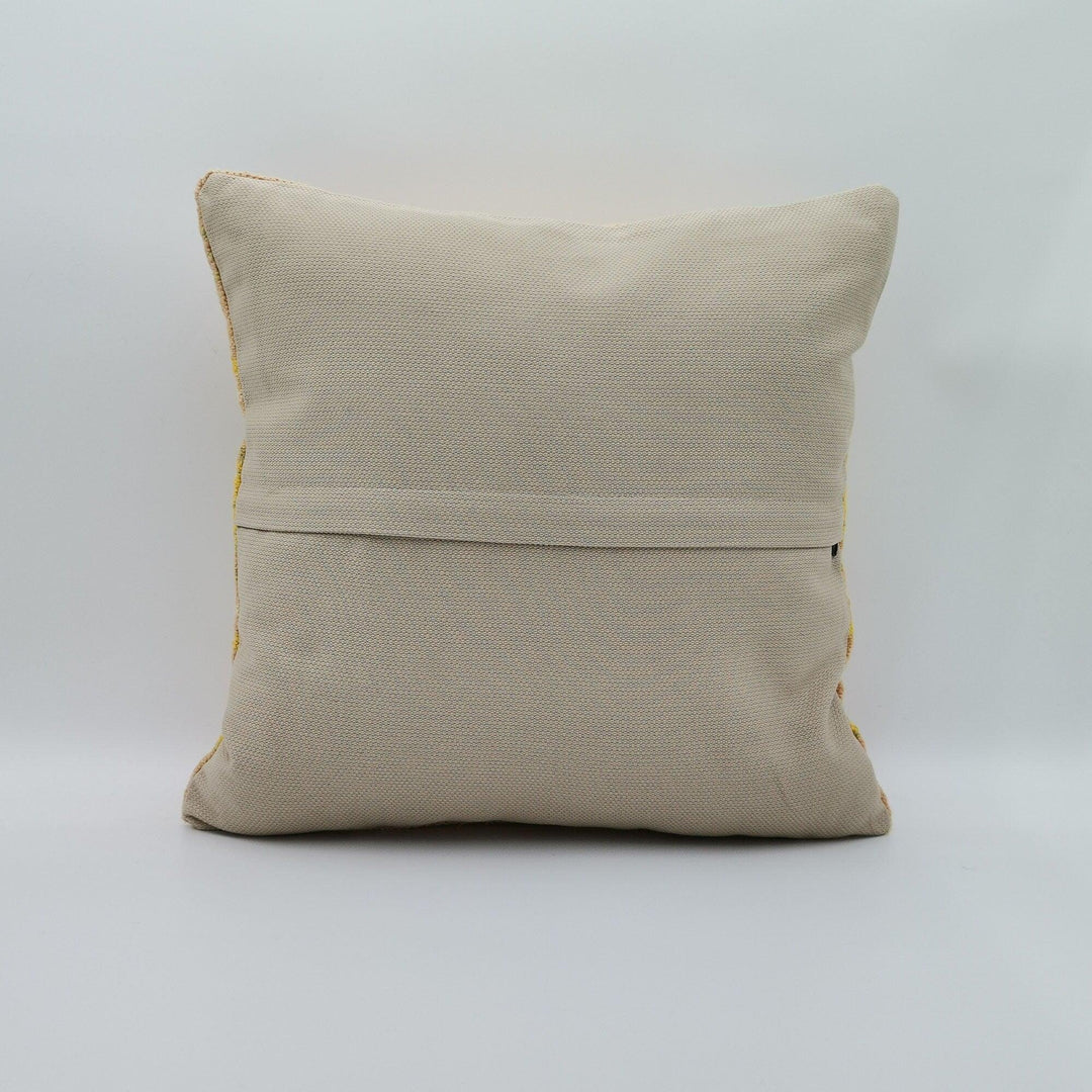 Turkish Kilim Pillow Cover|Soft Kelim Cushion Case|Vintage Throw Pillow Top|Handwoven Cushion Cover|Rug Design Ethnic Home Decor  16x16