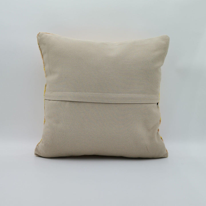 Turkish Kilim Pillow Cover|Soft Kelim Cushion Case|Vintage Throw Pillow Top|Handwoven Cushion Cover|Rug Design Ethnic Home Decor  16x16