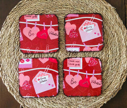 Be My Valentine Coaster Set of 4|Valentine's Day Gift For Her|Romantic Home Decor|Coaster Gift For Girlfriend|Handmade Coffee Table Decor