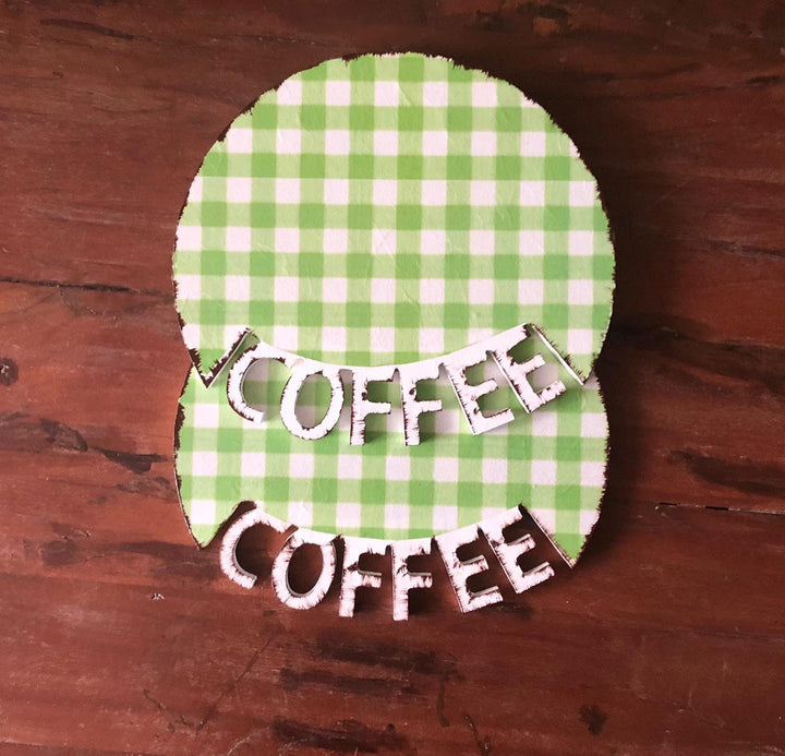 Wooden Coffee Serving Tray Set of 2|Coffee Break Coaster|Coffee Presentation Board|Coffee Time Tea Plate|Natural Wood Housewarming Gift