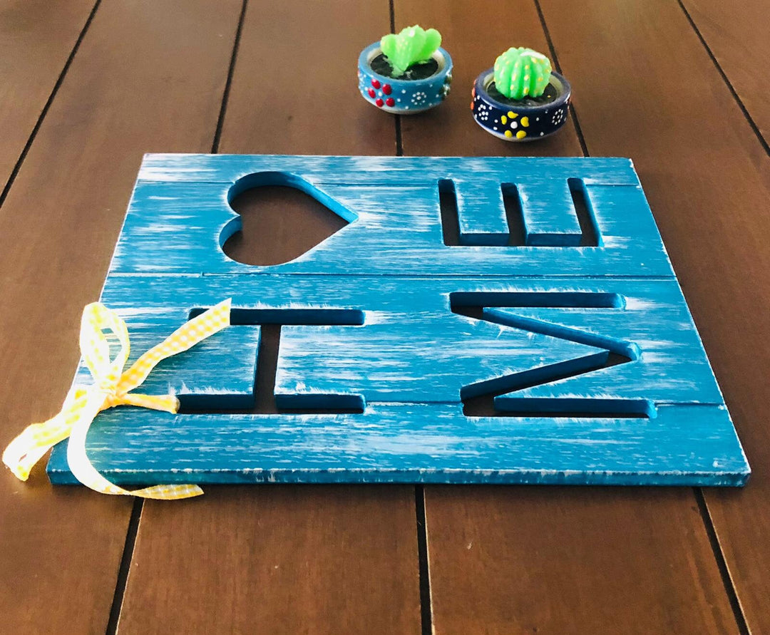 Hand Painted Home Decor|Heart Shaped Wooden Decor|Custom Table Decor|Acrylic Painting|Original Home Decor|Handmade Art|Housewarming Gift