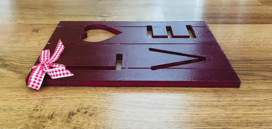 Hand Painted Love Decor|Heart Shaped Decorative Board|Valentine's Day Decor|Custom Table Decor|Original Home Decor|Housewarming Gift For Her