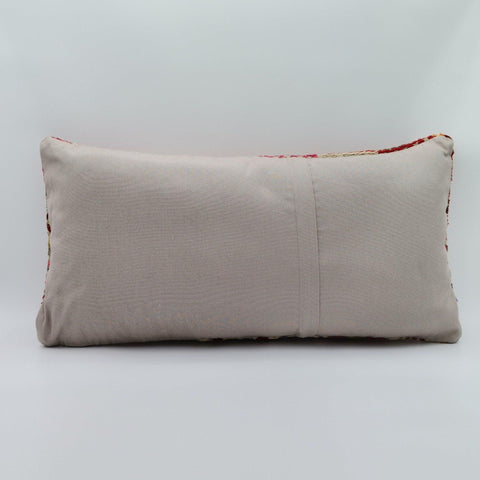 Turkish Kilim Pillow Cover|Rustic Kelim Cushion Case|Vintage Lumbar Pillow Top|Handwoven Cushion Case|Anatolian and Ottoman Rug Decor 12x24