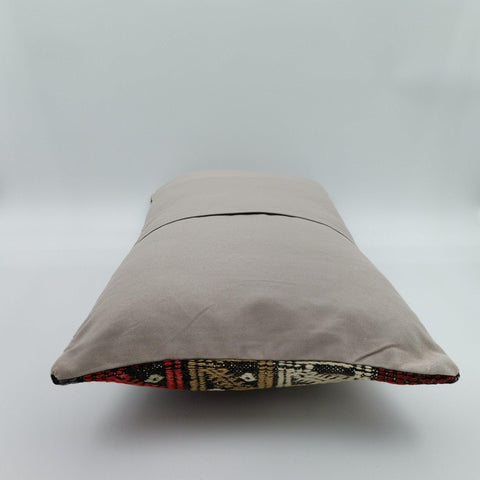 Turkish Kilim Pillow Cover|Checkered Kelim Cushion Case|Ottoman Rug Lumbar Pillow Top|Handwoven Anatolian Decor|Vintage Cushion Cover 12x24