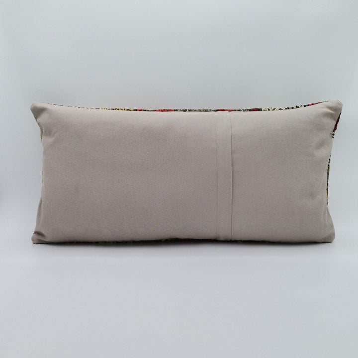 Turkish Kilim Pillow Cover|Checkered Kelim Cushion Case|Ottoman Rug Lumbar Pillow Top|Handwoven Anatolian Decor|Vintage Cushion Cover 12x24
