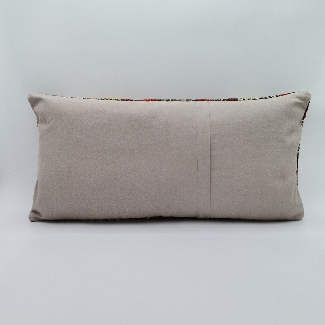 Turkish Kilim Pillow Cover|Checkered Kelim Cushion Case|Ottoman Rug Lumbar Pillow Top|Handwoven Anatolian Decor|Vintage Cushion Cover 12x24