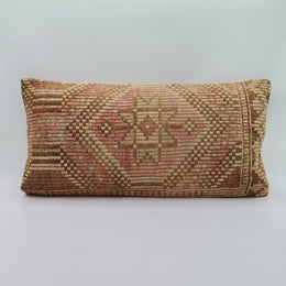 Turkish Kilim Pillow Cover|Geometric Rustic Lumbar Pillow Top|Vintage Kelim Cushion Case|Handwoven Cushion Case|Kilim Home Decor 16x1612x24