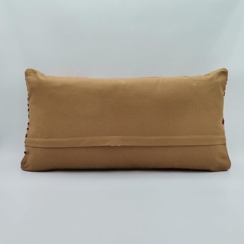 Turkish Kilim Pillow Cover|Geometric Ottoman Lumbar Pillow Top|Vintage Kelim Cushion Cover|Handwoven Cushion Case|Kilim Home Decor 12x24