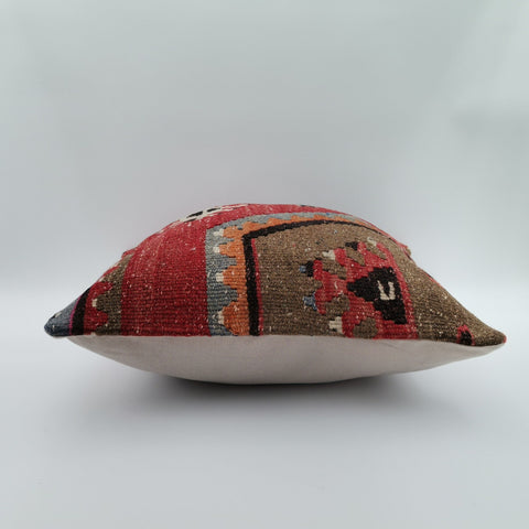 Turkish Kilim Pillow Cover|Vintage Kelim Cushion Case|Eclectic Anatolian Throw Pillow Cover|Boho Bedding Decor|Handwoven Ottoman Rug 16x16