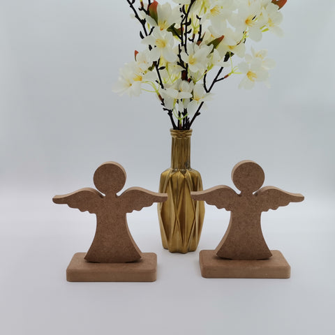 Set of 2 Unfinished Wooden Angel|Wooden Decor|Ready to Paint, Varnish, Decoupage|Custom Unfinished Wood DIY Supply Art|Housewarming Gift