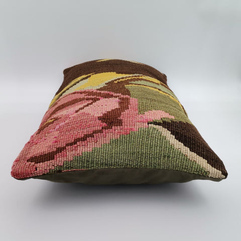 Turkish Kilim Pillow Cover|Abstract Kelim Cushion Case|Ottoman Rug Lumbar Pillow Top|Handwoven Anatolian Decor|Vintage Cushion Cover 12x24