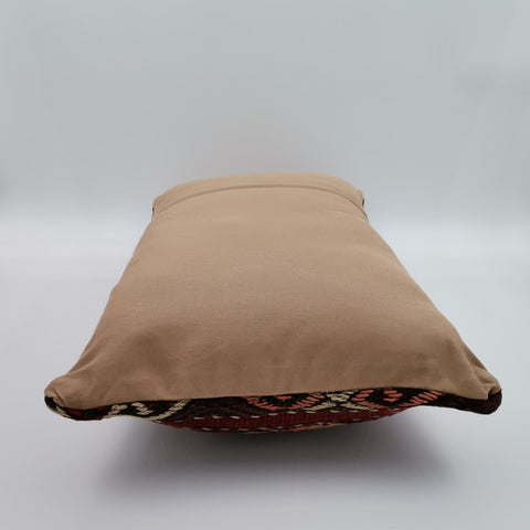 Vintage Kilim Pillow Cover|Geometric Handmade Kelim Cushion|Anatolian Lumbar Pillow Top|Handwoven Ottoman Rug Decor|Turkish Cushion 12x24