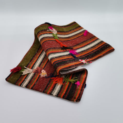 Vintage Kilim Pillow Cover|Rustic Ottoman Kilim with Stripes|Antique Farmhouse Lumbar Pillowcase|Boho Bedding Decor|Handwoven Cushion 12x24
