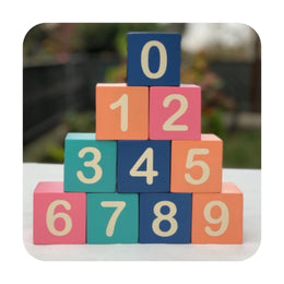 Wooden Number Cubes|Colorful Wooden Number Math Blocks for Kids|Home Learning Toy Early Math|Wooden Counting Sorting Stacking Tower|Baby Toy