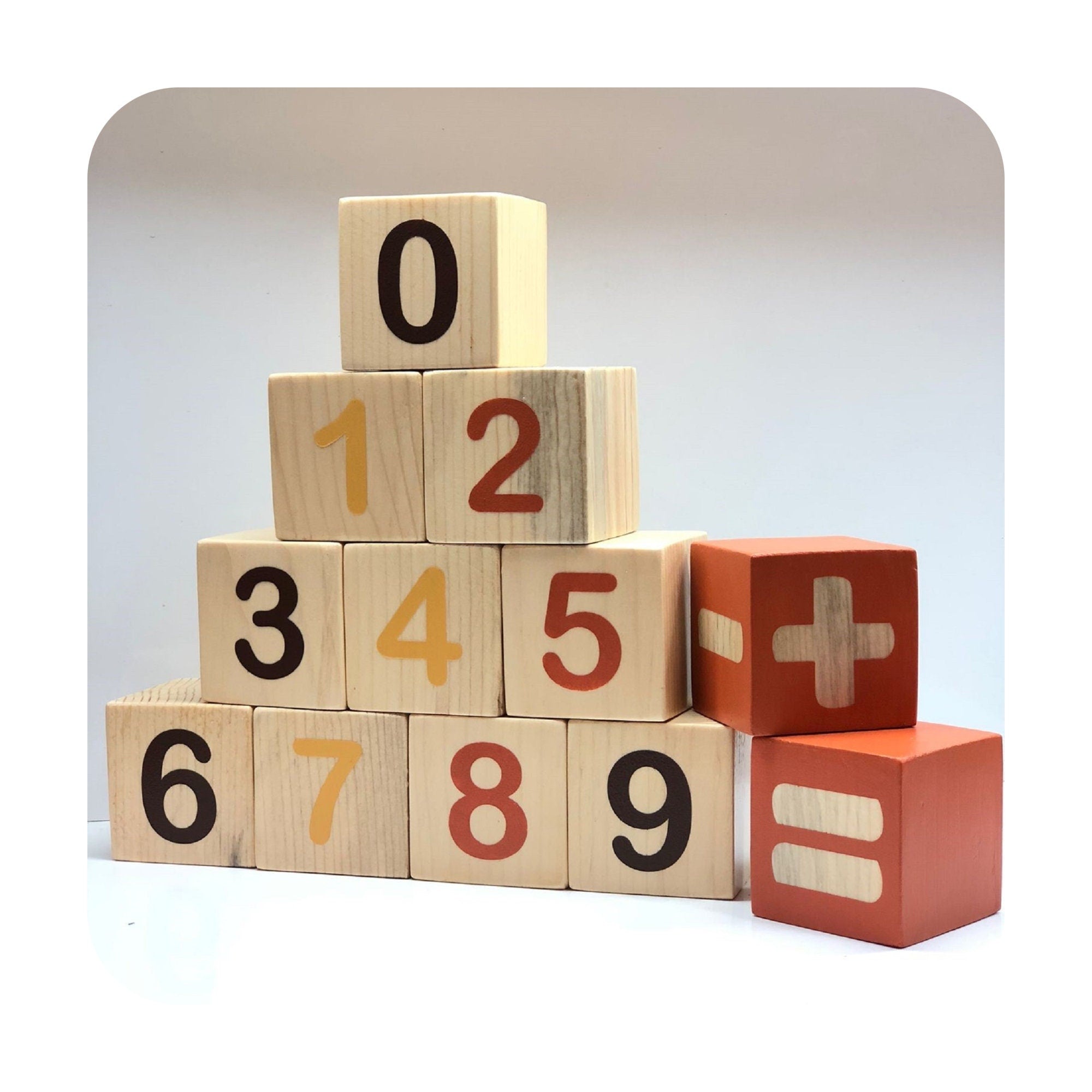 Colorful Wooden Number Math Blocks for Kids – Akasia