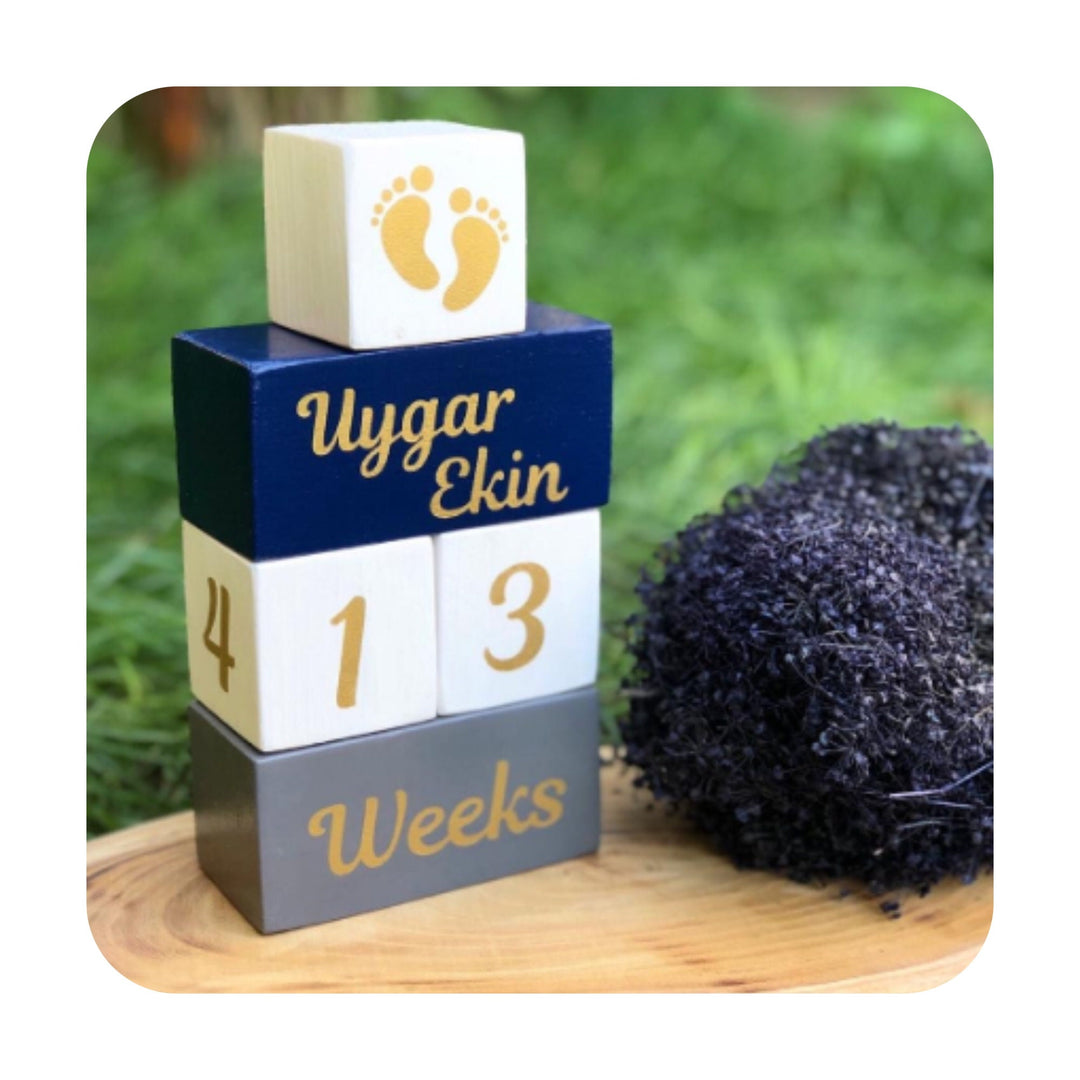 Set of 5 Custom Wooden Cube|Personalized Baby Cube|Wooden Letter Name Block|Wooden Nursery Kid Name Sign|Wood Baby Shower Gift|New Mom Gift