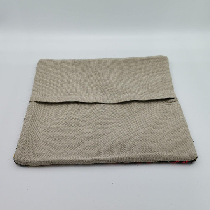 Vintage Kilim Pillow Cover|Turkish Kelim Pillow Top|Ottoman Rug Throw Pillowcase|Diamond Pattern Decor|Handwoven Rug Cushion Cover 16x16