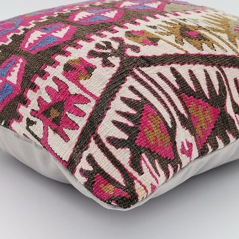 Vintage Kilim Pillow Cover|Turkish Kilim Cushion Case|Antique Ottoman Rug Throw Pillow Top|Cozy Home Decor|Handwoven Cushion Case 16x16