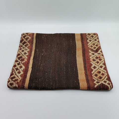 Vintage Kilim Pillow Cover|Antique Upholstery Throw Pillow Top|Turkish Kelim Cushion Cover|Boho Bedding Decor|Handwoven Rug Cushion 16x16