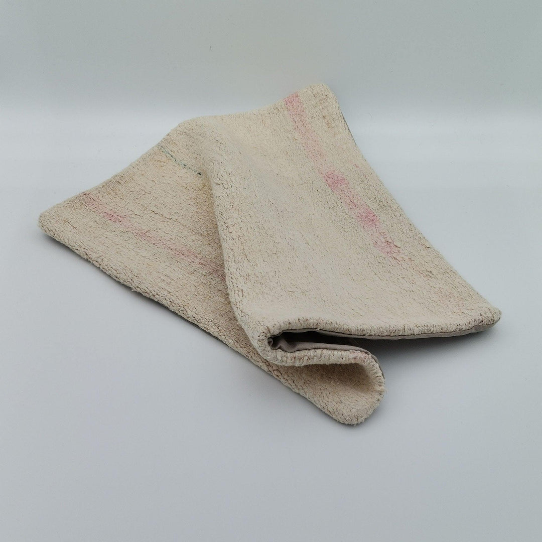 Vintage Hemp Pillow Cover|Turkish Kilim Cushion Case|Antique Square Hemp Throw Pillow Top|Boho Bedding Decor|Handwoven Rug Cushion 16x16