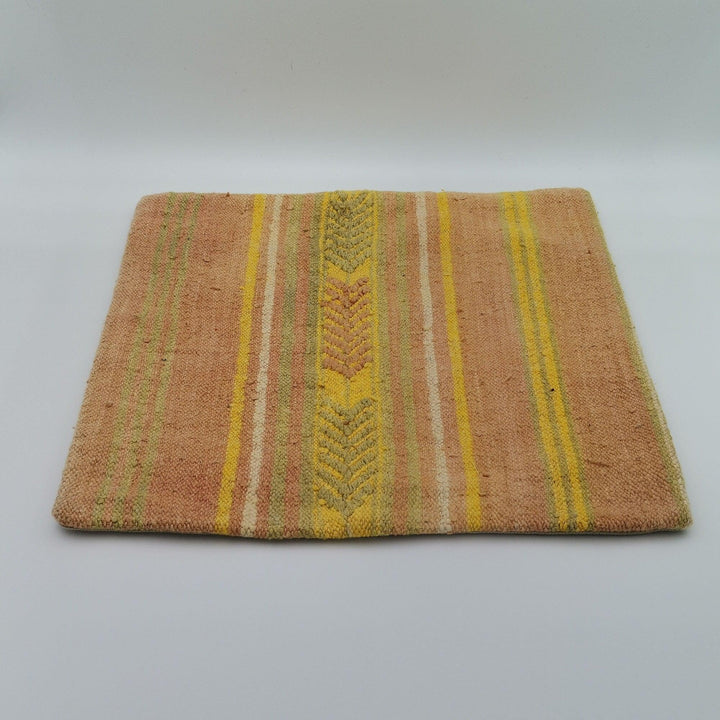 Turkish Kilim Pillow Cover|Soft Kelim Cushion Case|Vintage Throw Pillow Top|Handwoven Cushion Cover|Rug Design Ethnic Home Decor  16x16