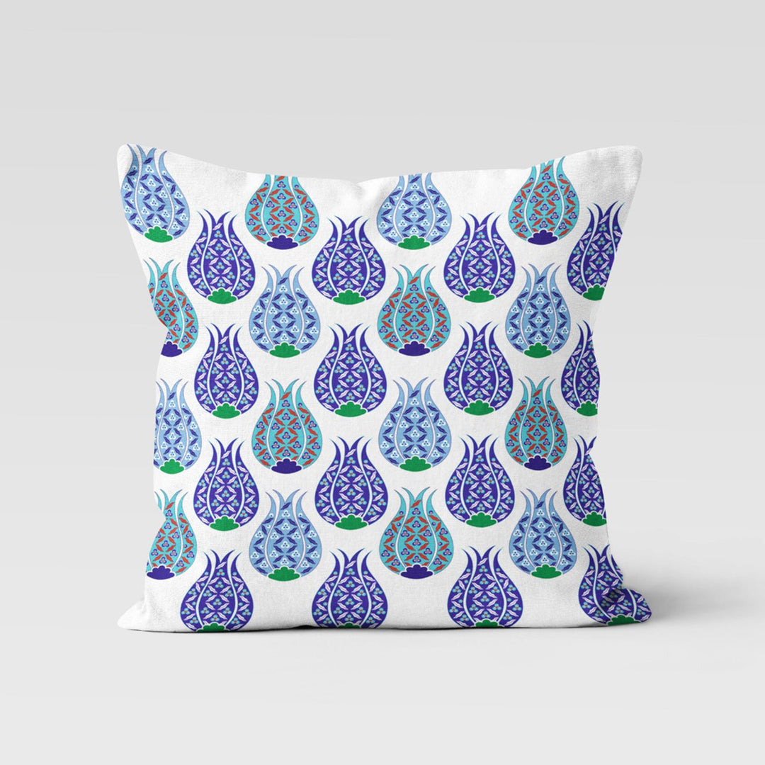 Tulip Pillow Case|Tulip Tile Pattern Home Decor|Summer Trend Cushion Case|Decorative Colorful Floral Throw Pillow|Boho Bedding Pillowcase