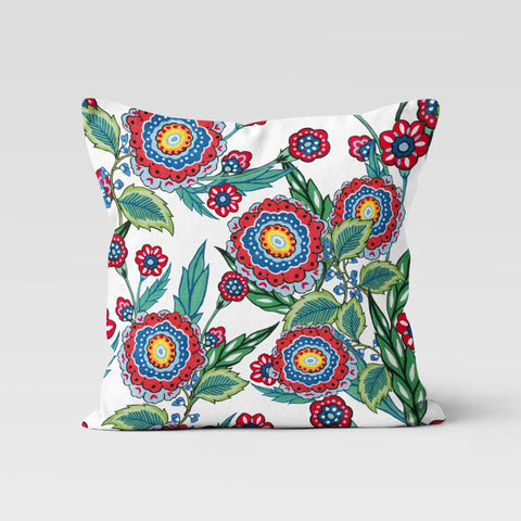 Tulip Pillow Case|Tulip Tile Pattern Home Decor|Summer Trend Cushion Case|Decorative Colorful Floral Throw Pillow|Boho Bedding Pillowcase
