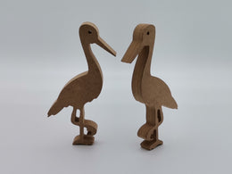 Set of 2 Unfinished Wooden Storks|Plain Wooden Toy|Ready to Paint, Decoupage|Custom Unfinished Wood DIY Supply|Wood Art|Housewarming Gift