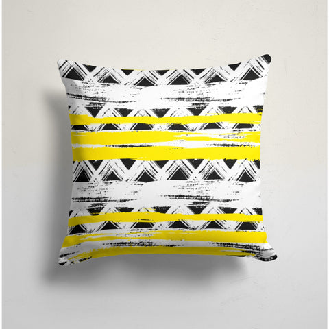 Abstract Yellow Gray Pillow Cover|Butterfly Love Pillow Top|Housewarming Geometric Cushion Case|Boho Bedding Home Decor|Yellow Gray Decor
