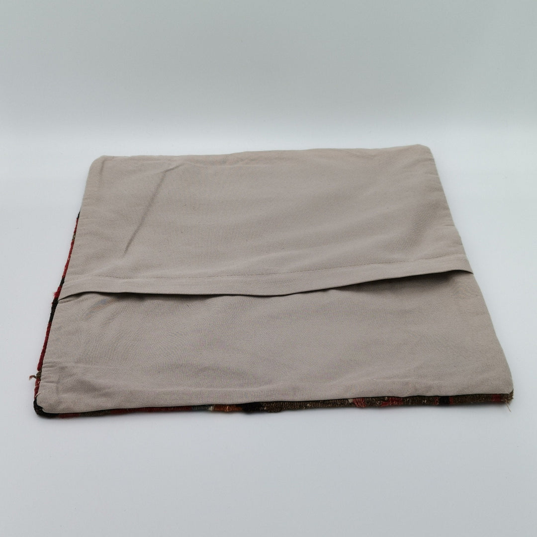 Turkish Kilim Pillow Cover|Vintage Kelim Cushion Case|Eclectic Anatolian Throw Pillow Cover|Boho Bedding Decor|Handwoven Ottoman Rug 16x16